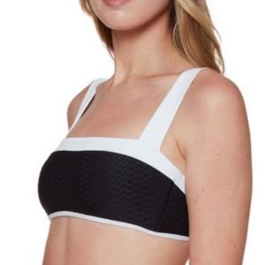 Sanctuary Swim Snake Bite Bandeau Bikini Top Black | White NWT